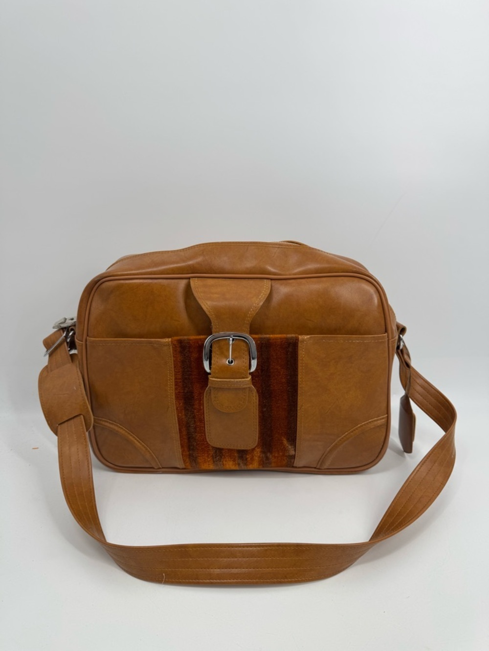 Vintage Style Brown Leather Crossbody Bag work bag Mens Neutral